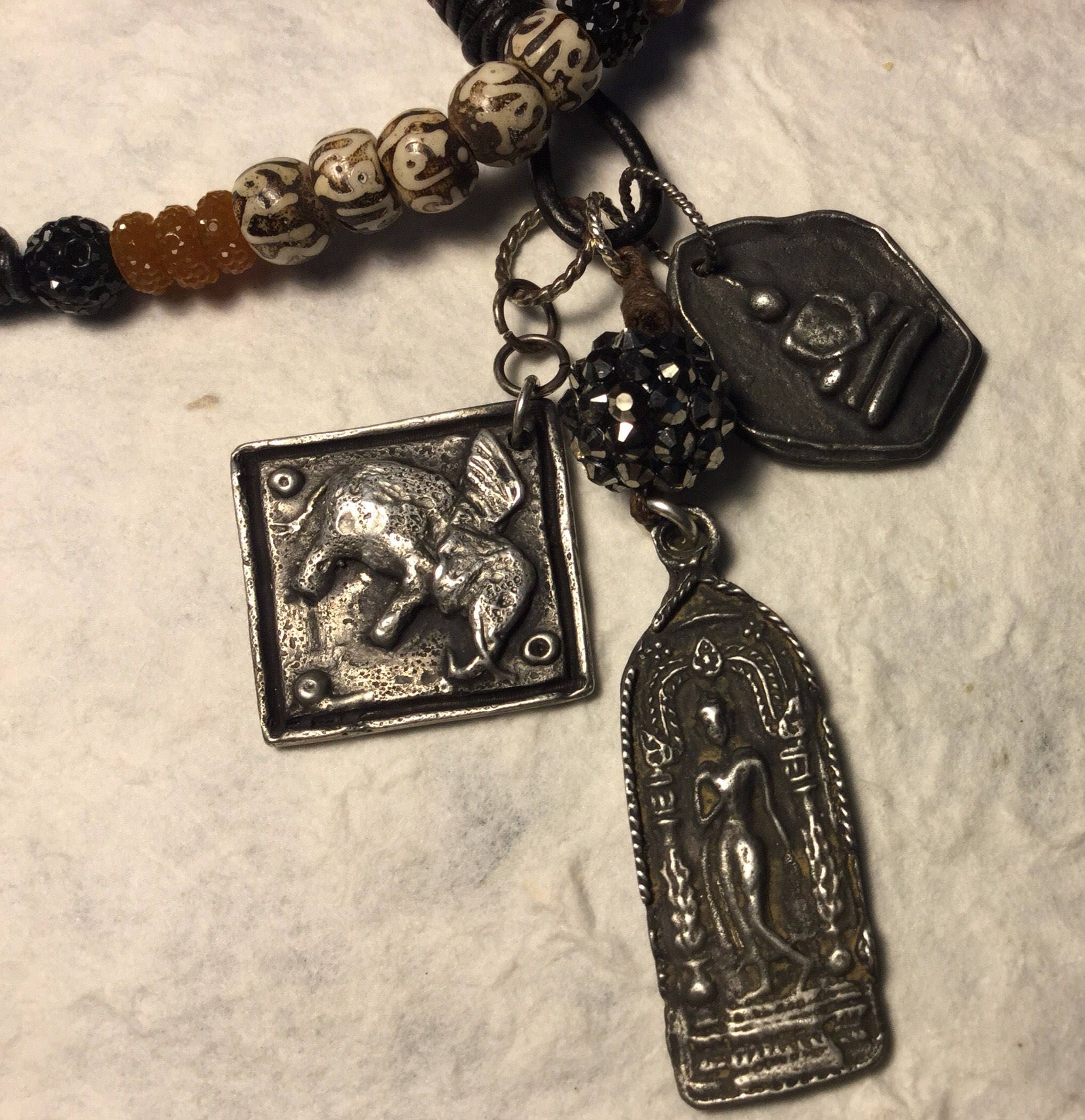 Hindu Goddess Pendant Goddess Charm Tibetan Charm Pewter Etsy