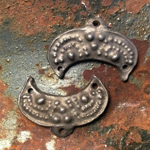 Lunar Crescent Earring Charms, 2 piece set of handmade earringfindings. E2024