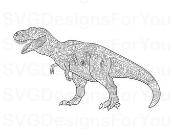 Download Mandala T Rex Etsy