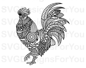 Download Rooster Mandala Svg Printable - Free Layered SVG Files