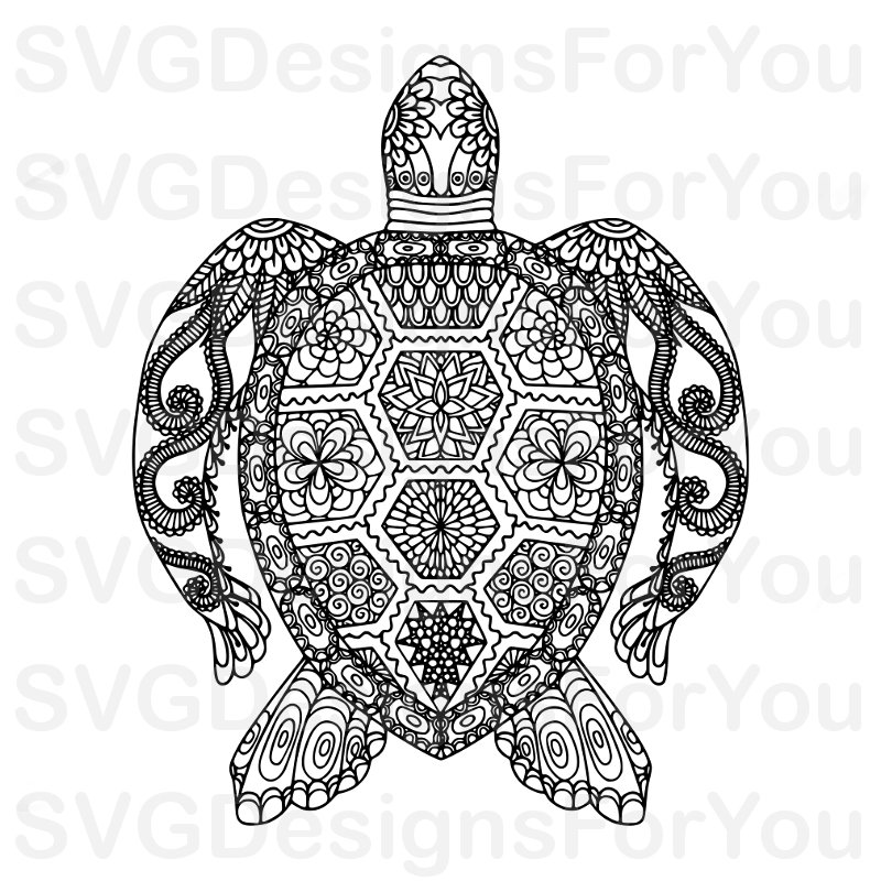 Download 3D Turtle Mandala Svg For Silhouette - Layered SVG Cut ...