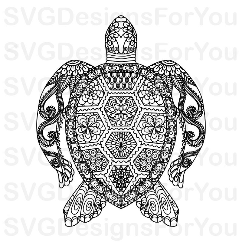 Download 3D Turtle Mandala Svg For Silhouette - Layered SVG Cut ...