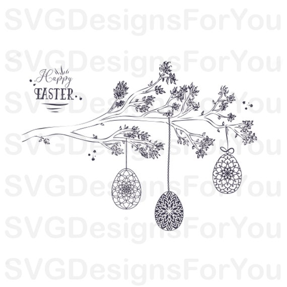Download Zentangle Easter Egg Svg Tree Branch Deco Egg Svg Mandala Etsy