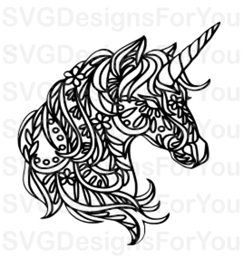 Conception de SVG Mandala Licorne licorne svg svg mandala | Etsy