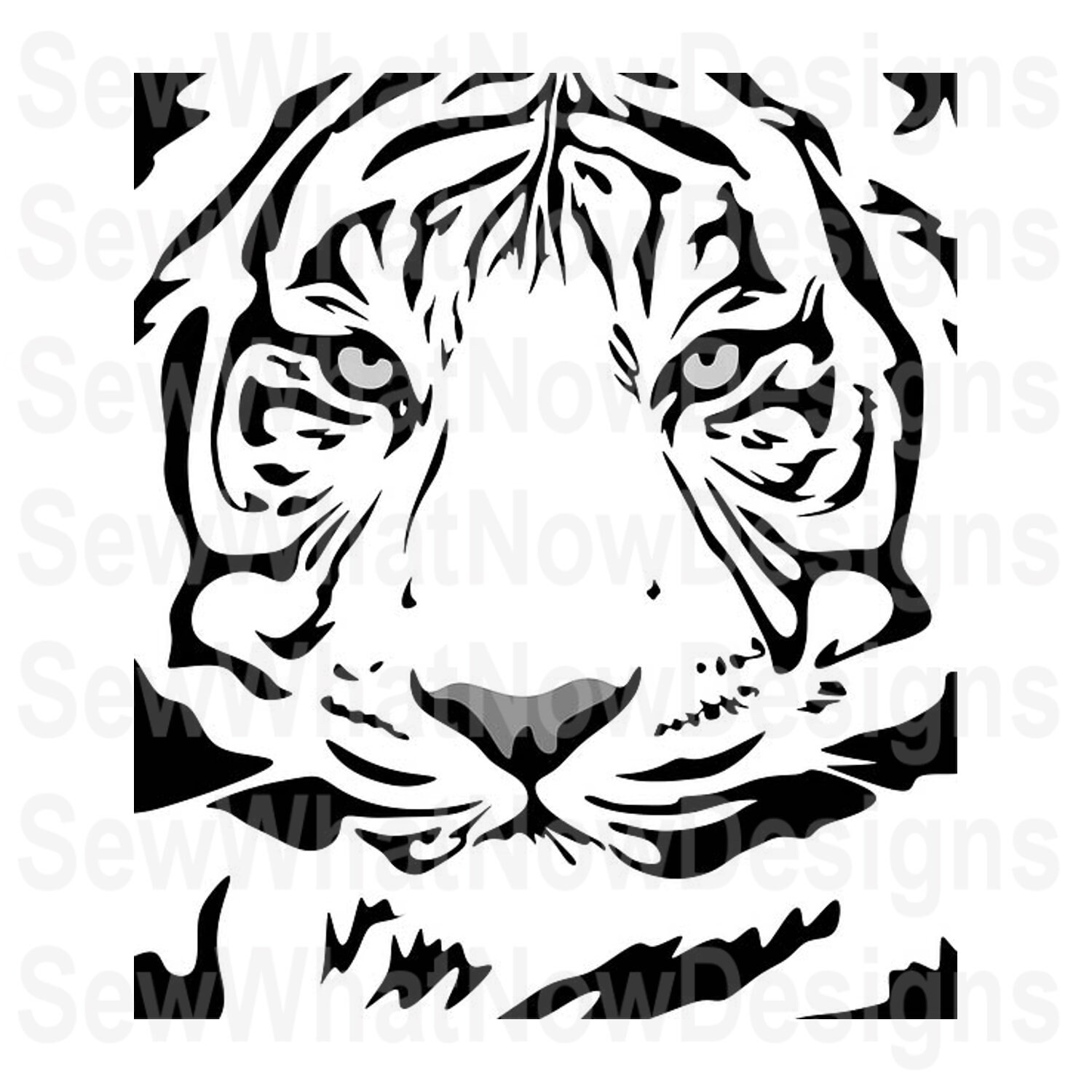 Download Sale Tiger Face Svg Design Black White Tiger Svg Tiger Etsy