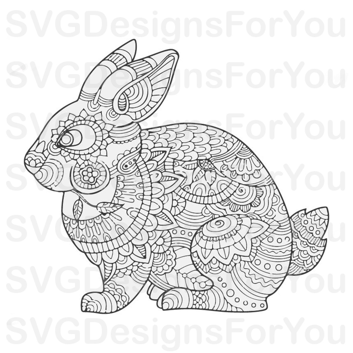 Download Mandala Bunny SVG Easter Bunny Svg Mandala Rabbit Clip Art ...