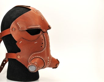 Masque en cuir fait main, Masque Burning Man, Masque d’Halloween, Masque de motards, Costume Steampunk, Masque Cosplay, Masque Steam punk, Meilleur cadeau pour lui