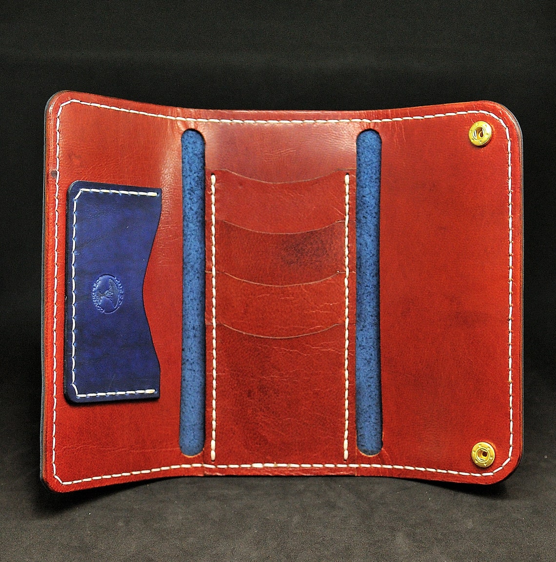 Custom Leather Trucker Wallet Long Trifold Wallet Bifold Etsy