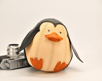 Leather Penguin Toy
