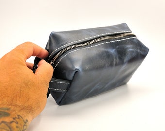 Leather Dopp Kit Bag, Travel Bag