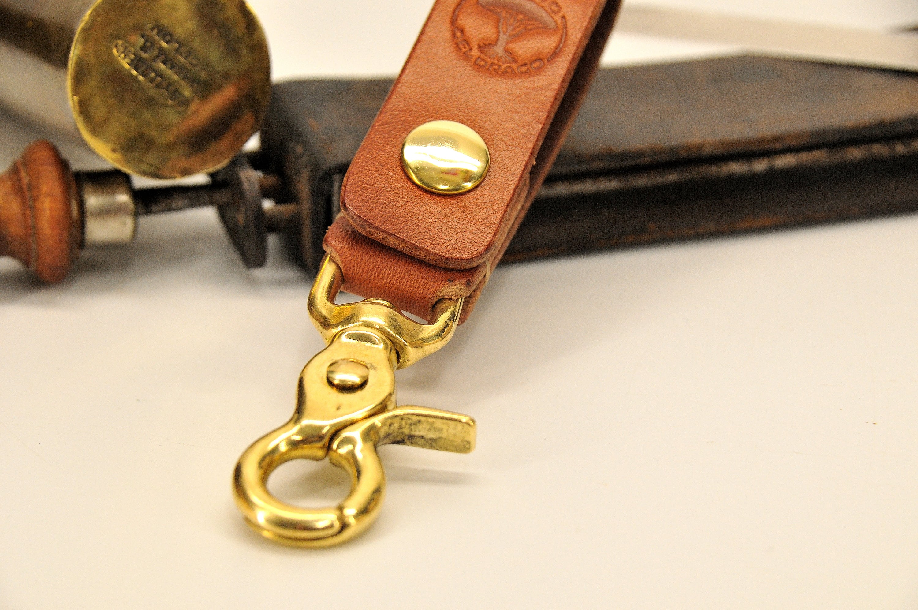 Black Belt Loop Keychain: Natural Leather with Lifetime Warranty - Popov  Leather®