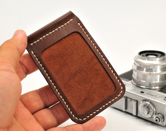 ID Card Holder Wallet, Anniversary Gift, Leather Business Card Case, Baige Holder, Credit Card Holder, Custom Wallet, Minimalist Wallet