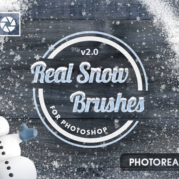 Real Snow Brushes - Photoshop brush frozen effect falling flakes flake winter snowscape Christmas Overlay snowy snowbrush elements