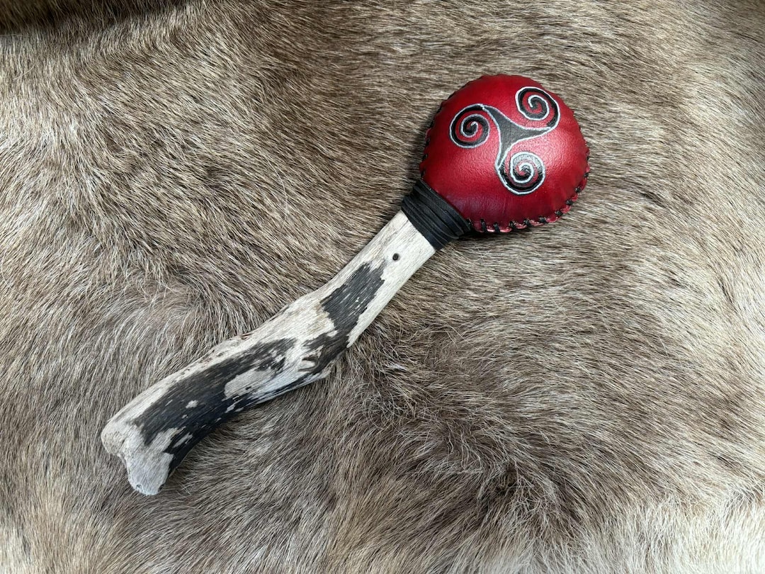Ritual Rattle Triskelion Ritual Rattle ~ Filled With Fire ~ Deep Wine, Black & White ...