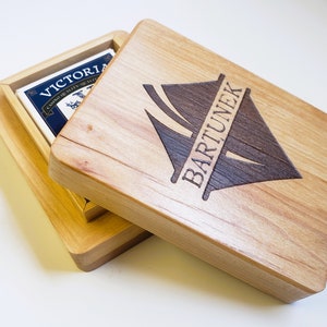 Boîte de cartes à jouer personnalisée, cadeau pour les amateurs de cartes, cadeau de Noël pour papa, joueur de poker, cadeau cottage, boîte de cartes à jouer personnalisée