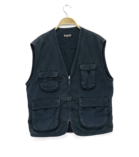 Vintage ZIPPO Tactical Vest Jacket Multi Pocket Si