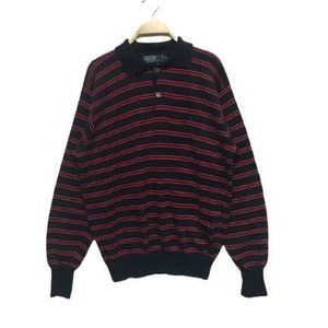 Vintage Polo by Ralph Lauren Striped Sweatshirt Collar Size S
