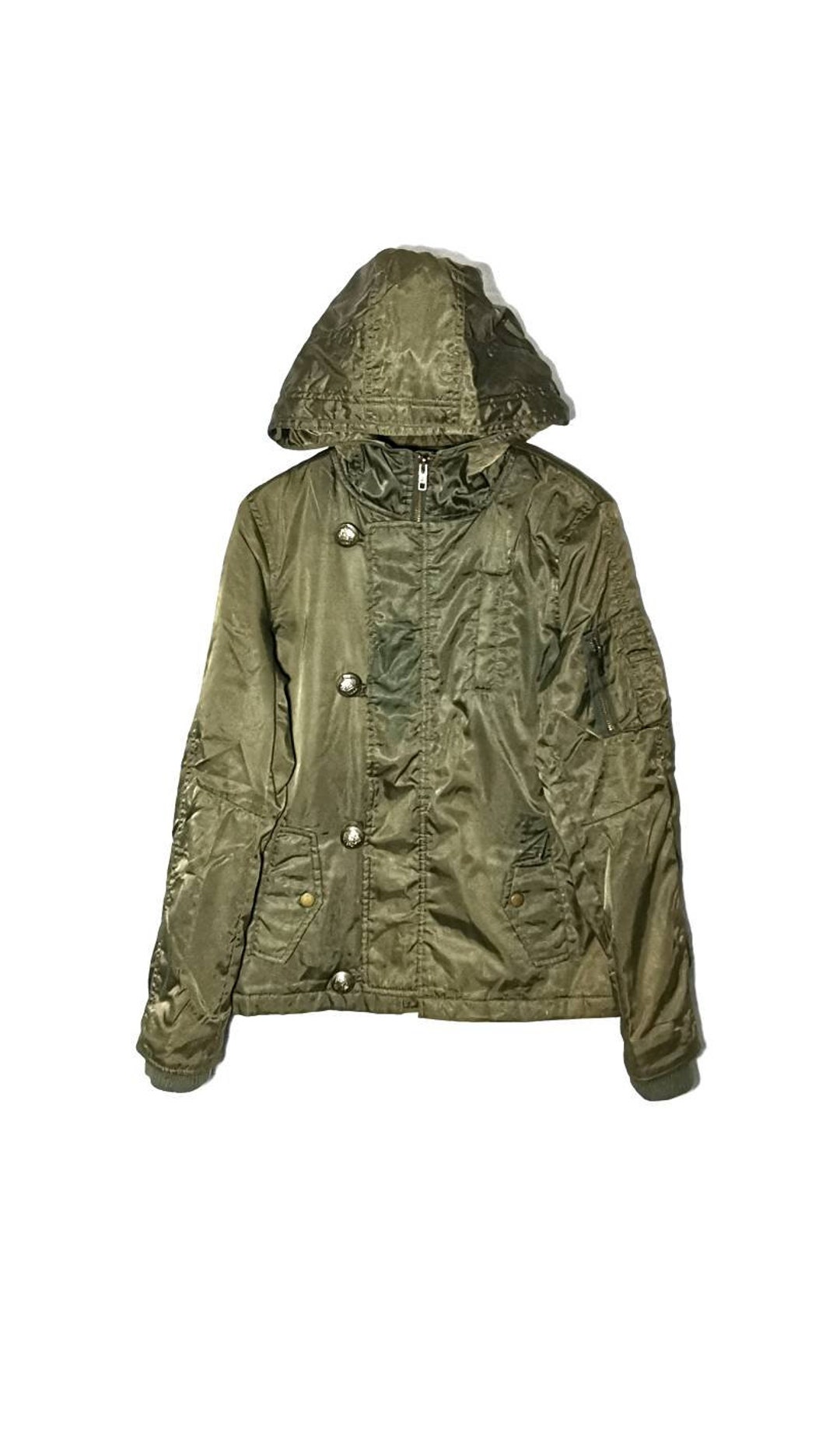 VONDUTCH MA-1 Flight Jacket Bomber Jacket Hoodie Army Green Size S