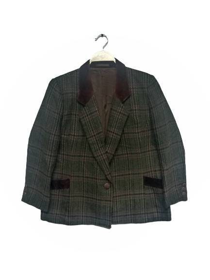 Ropa Ropa de género neutro para adultos Americanas Vintage Burberrys Tweed lana classic Blazer chaqueta tamaño 7ar 