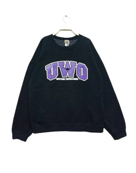 Vintage Oversize Uwo Mustang Cheerleading Sweatshirt Big Logo Size XXL