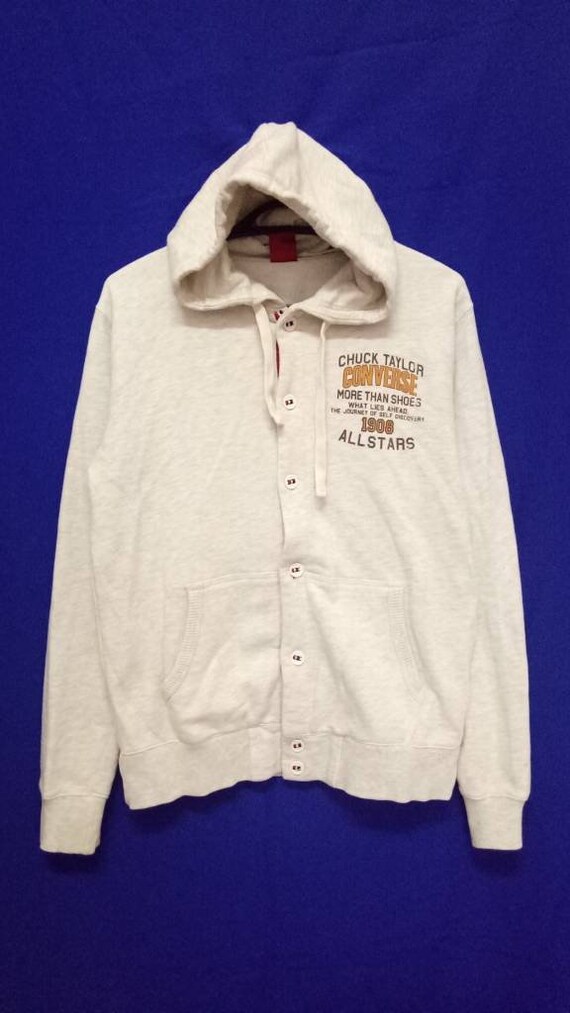 Converse Chuck Tailor Sweater Sweatshirt Full Button Converse Hoodie With Strap Size M Etsy UK