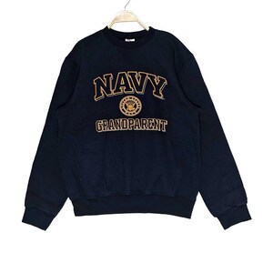 Vintage NAVY CREW Big Logo R JUBILEE Sweatshirts Made in Japan  