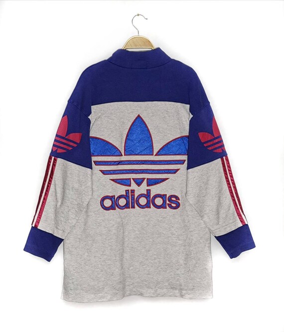 Vintage ADIDAS Three Stripes Colour Block Sweatshirt Vintage ADIDAS Three Stripes Colour Block Sweatshirt