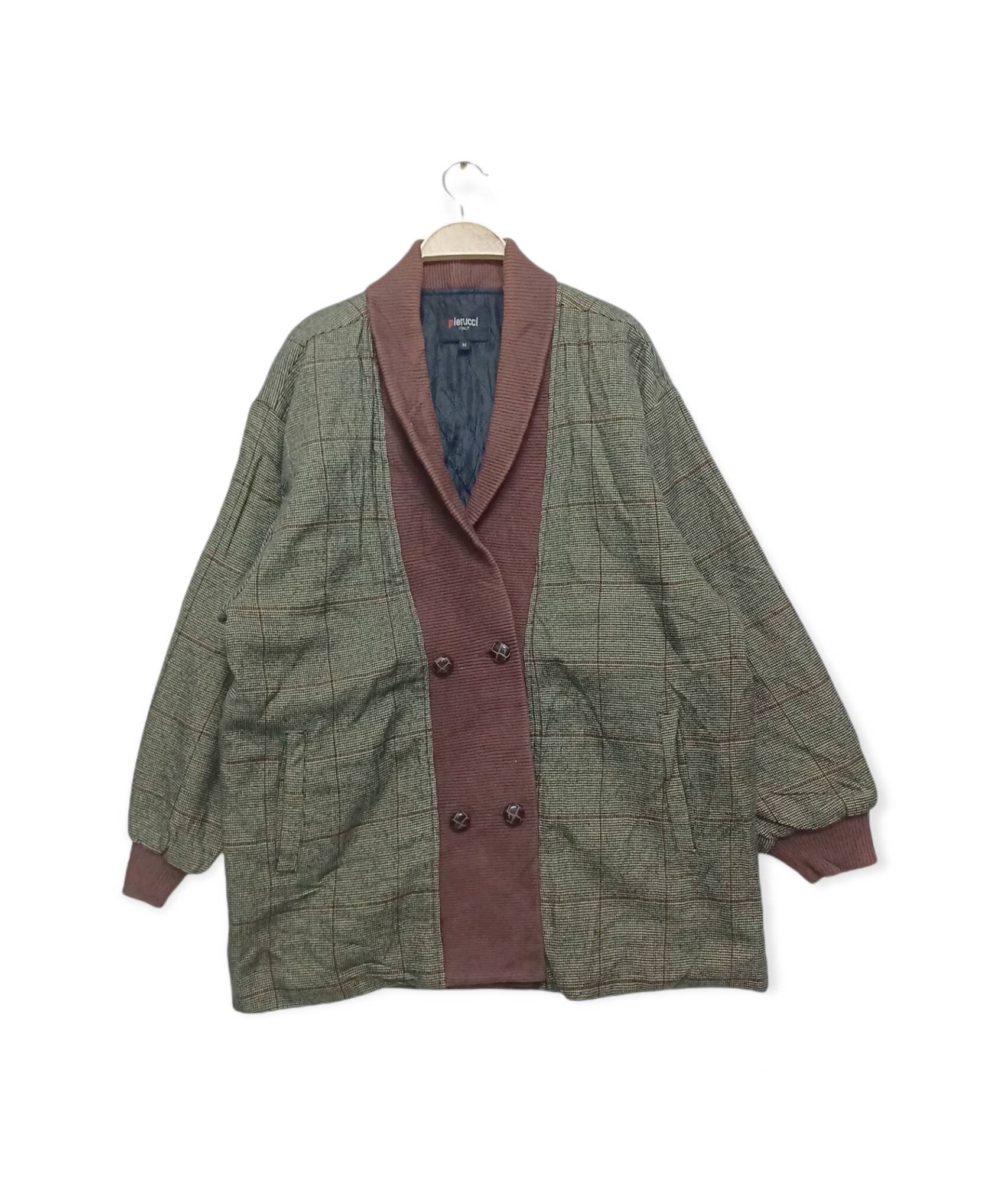 pierucci taly茶系 ショールカラー カーディガン L
