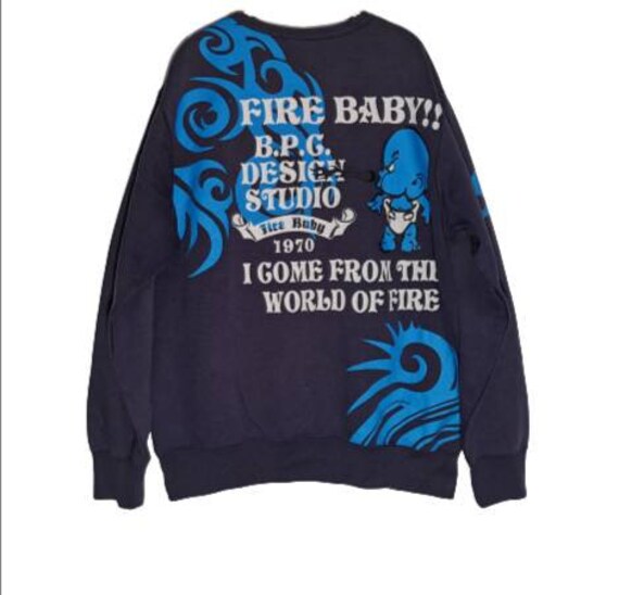 Vintage Baby Devil On World of Fire Sweatshirt Bi… - image 2