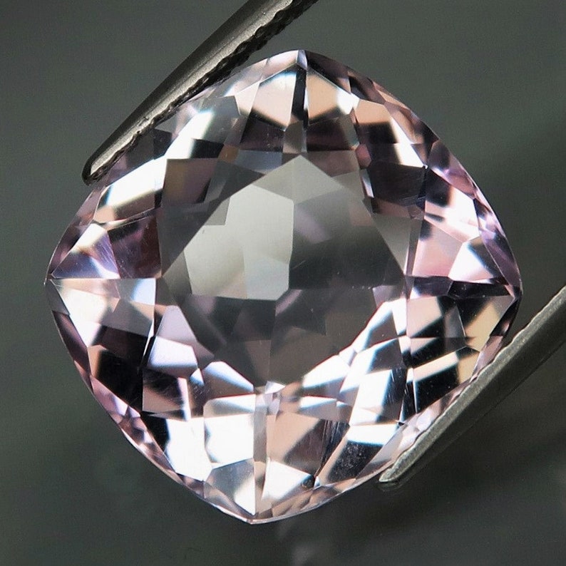none treatment 10.98 ct faceted Big Amethyst gemstone with full fire from Bolivia classic cushion