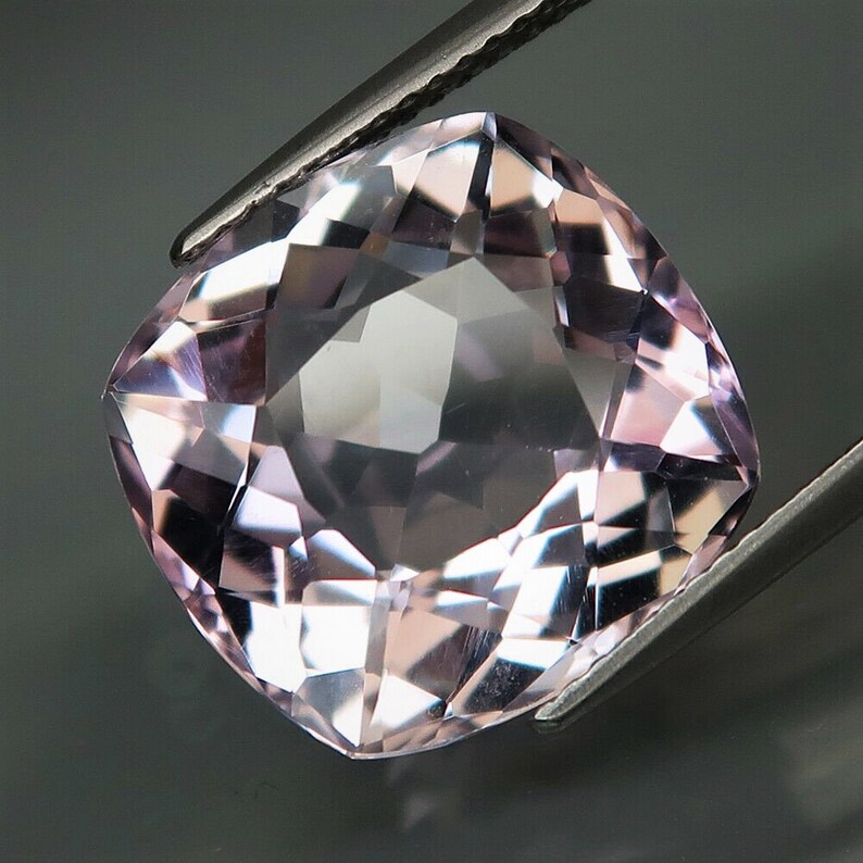 none treatment 10.98 ct faceted Big Amethyst gemstone with full fire from Bolivia classic cushion
