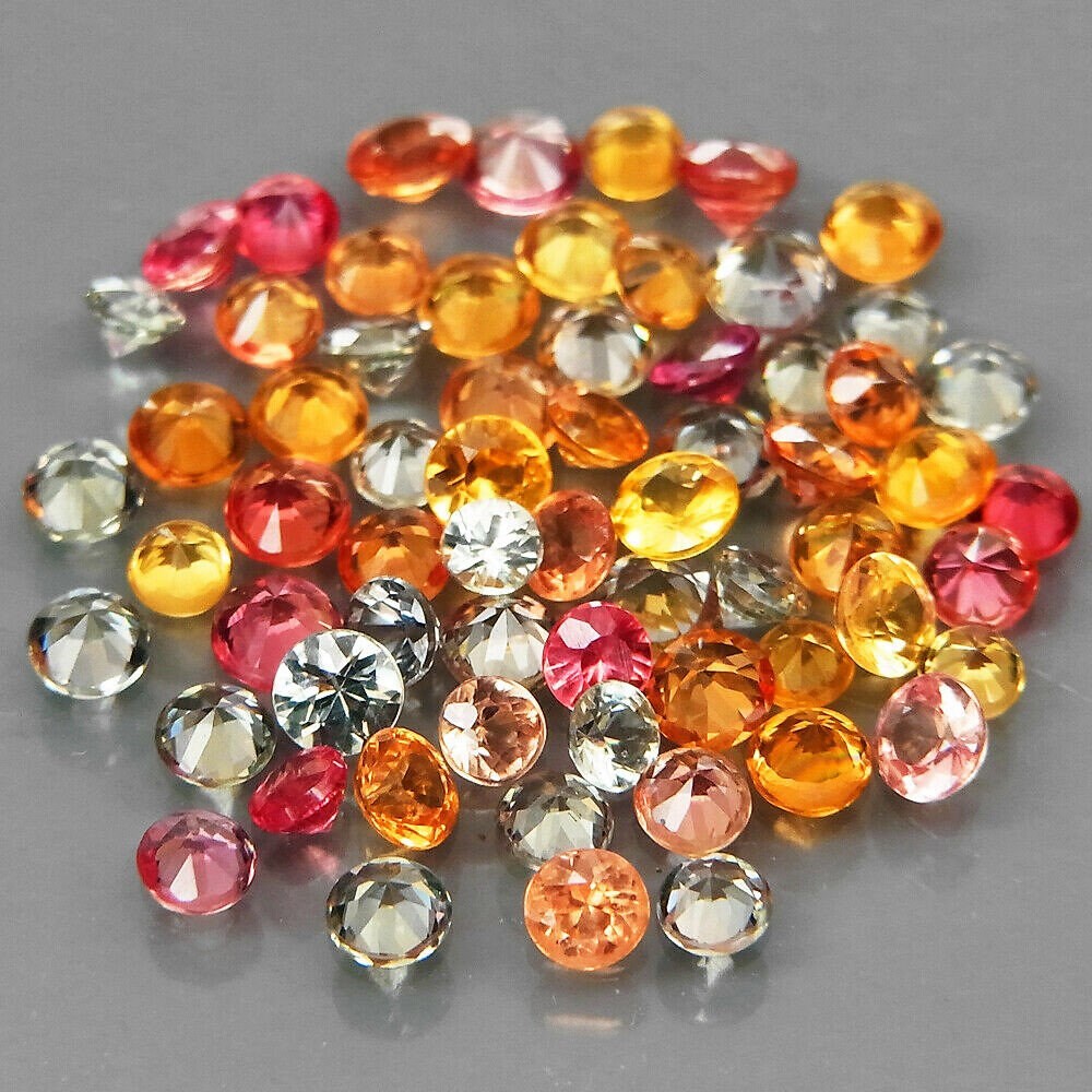 65 Pcs. Natural Sapphire Gemstones 4.90ct. Round Diamond - Etsy