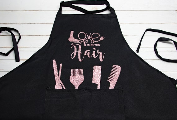 Hairstylist Apron Rose Gold Bling Glitter Apron Hairdresser Etsy