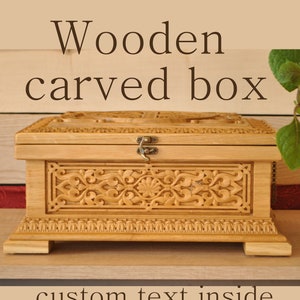 Houten uitgesneden herinneringsdoos. Geheugendoos Elegant cadeau Gratis personalisatie / SusidkoArt