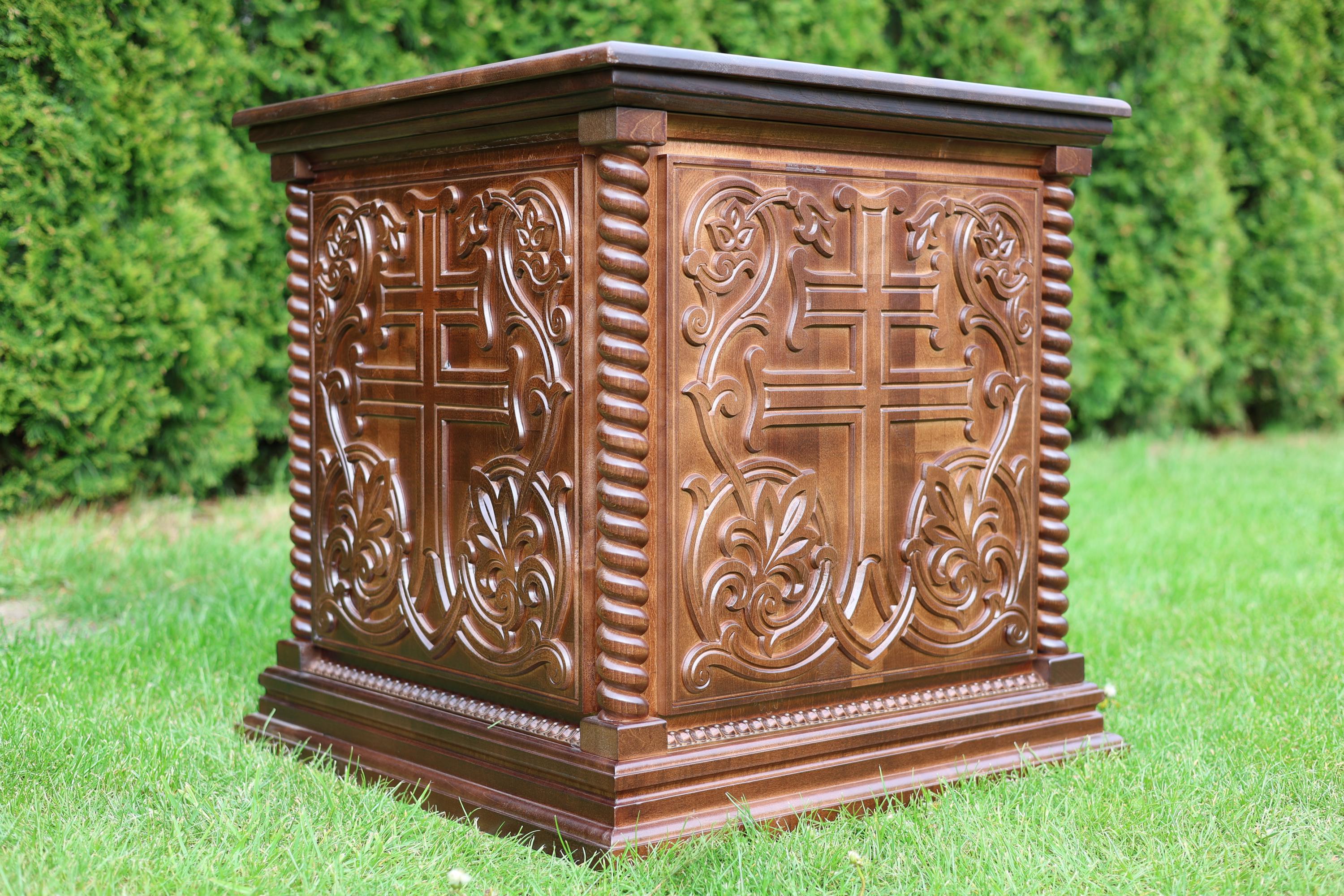 Religious Table Carved Table Liturgical Church Furniture Wood Carving Orthodox Symbol ...