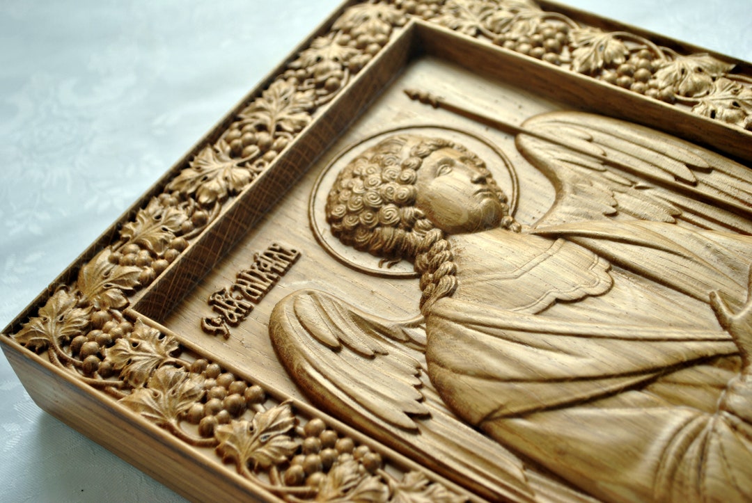 Guardian Angel Icon Archangel Michael Icon. Wood Carving. Free ...