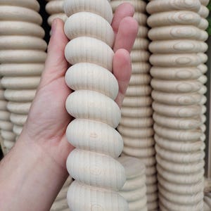 Wood carved twisted column Spiral carvings Supplies for tables DIY projects Waves column Unfinished item for your craft / SusidkoArt