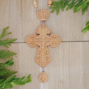 Geschnitztes Brustkreuz für Priester Bischofskreuz #6 aus Holz