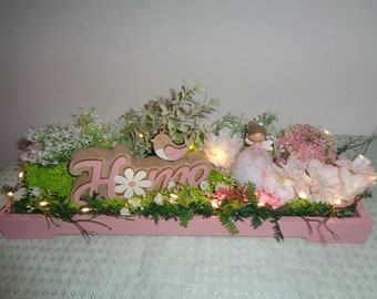 Spring arrangement * HOME * LED fairy lights * Table decoration