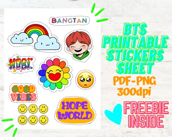 hobicore bts stickers bts dynamite bts sticker set kpop etsy