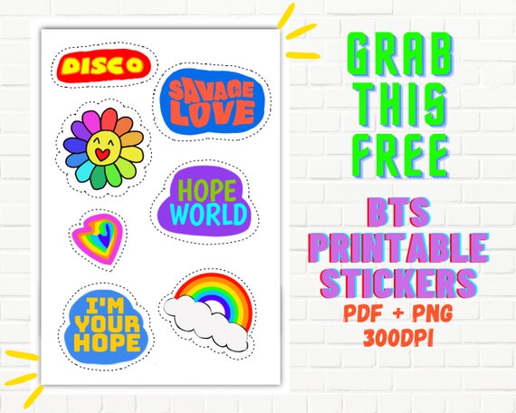 hobicore bts stickers bts dynamite bts sticker set kpop etsy