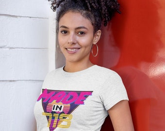 Camiseta "Hecho en 718" / Regalo retro de Nueva York