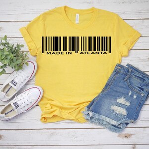 Atlanta Lover | Born In Atlanta Shirt | Atlanta Tee | Atlanta Shirt | I love Atlanta Shirt | Atlanta Gift Idea | Gift for her | Barcode tee
