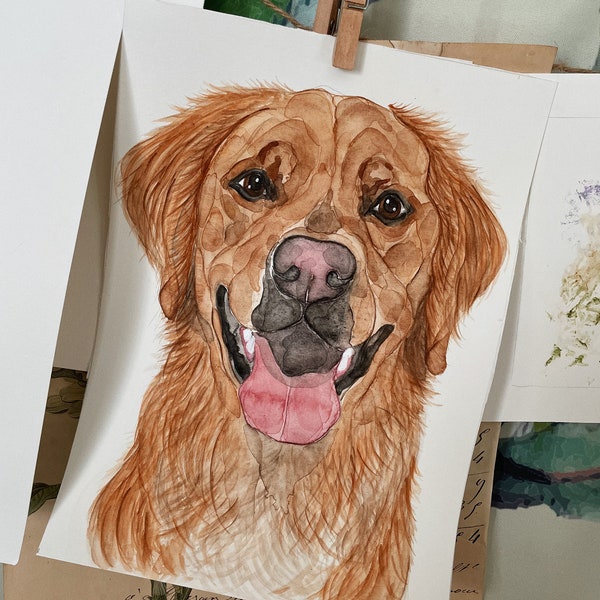 9x12 Custom Watercolor Pet Portrait
