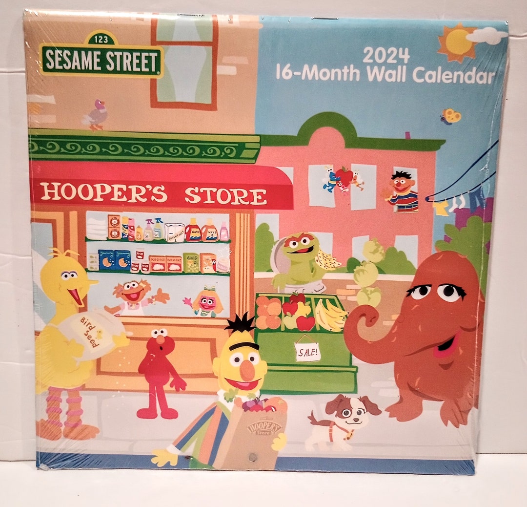 2024 SESAME STREET hooper's Store 16month Wall Calendar Etsy