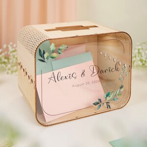 Boîte pour cartes de mariage en bois et acrylique (modèle 7), décorations de mariage bohèmes, tirelire pour couples, boîte à souvenirs en bois pour cadeaux