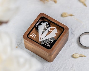 Metal Cufflinks & Square Box w Glass Lid (Set) - Wedding Day Cuff links Gift Groom Dad Groomsmen Father of Bride, Groomsmen Best Man Favors