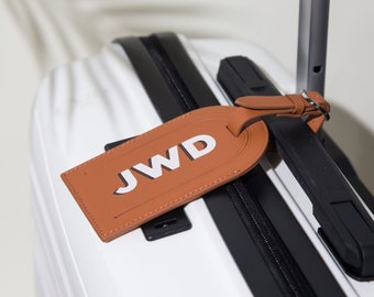 Personalized Leather Luggage Tag - Custom Monogrammed Suitcase Tag, Travel Essentials, Diaper Bag Name Tags, Retirement or Graduation Gifts