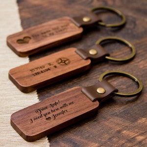 Wood Keychain Engraved Key chain for Birthday Anniversary, Custom Key Ring, New Home Gift, Farewell Gift for Friends, Father's Day Gift image 6