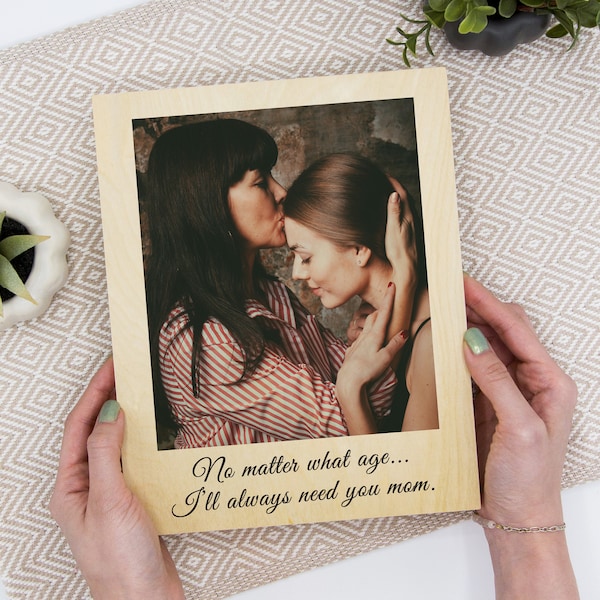 Your Photo Printed on Wood - Mom Wood Picture Print, Wedding Day Gift for Mother of the Bride MOG MOB Grandma Bonus Mom, Meaningful Memories